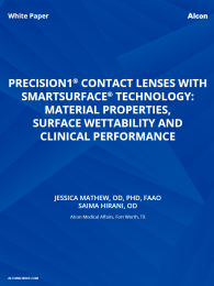 Precision1® Contact Lenses With Smartsurface® Technology: Material Properties, Surface Wettability And Clinical Performance