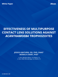 Effectiveness Of Multipurpose Contact Lens Solutions Against Acanthamoeba Trophozoites