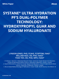 Systane® Ultra Hydration PF’s Dual-Polymer Technology: Hydroxypropyl Guar And Sodium Hyaluronate