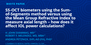 SS-OCT biometers using the Sum-of-Segments method versus using the Mean Group Refractive Index to measure axial length – how does it affect IOL power calculations?